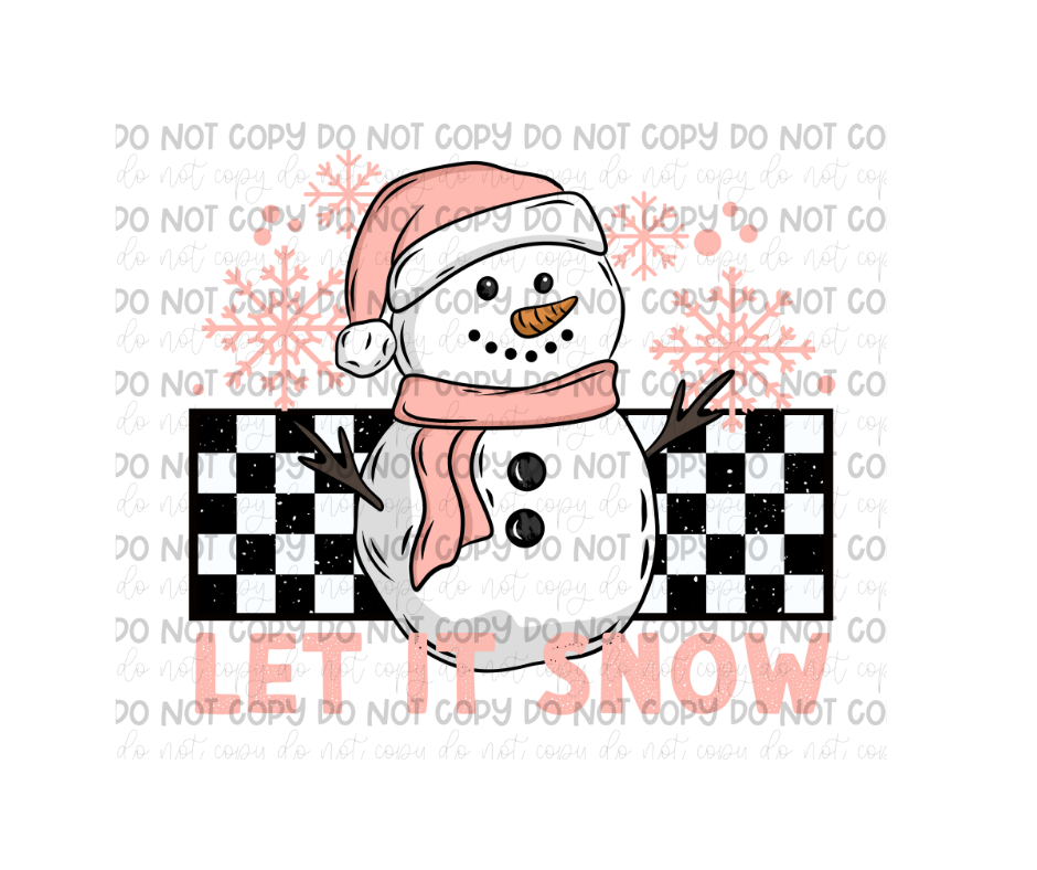 Let it Snow pink-Ready to Press Transfer