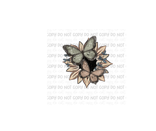 Sunflower Butterfly-Ready to Press Transfer