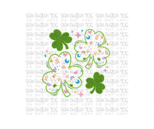 Marshmallow Clovers-Ready to Press Transfer