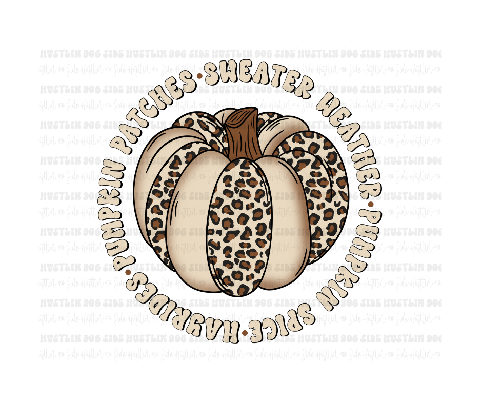 Cheetah Pumpkin-Ready to Press Transfer