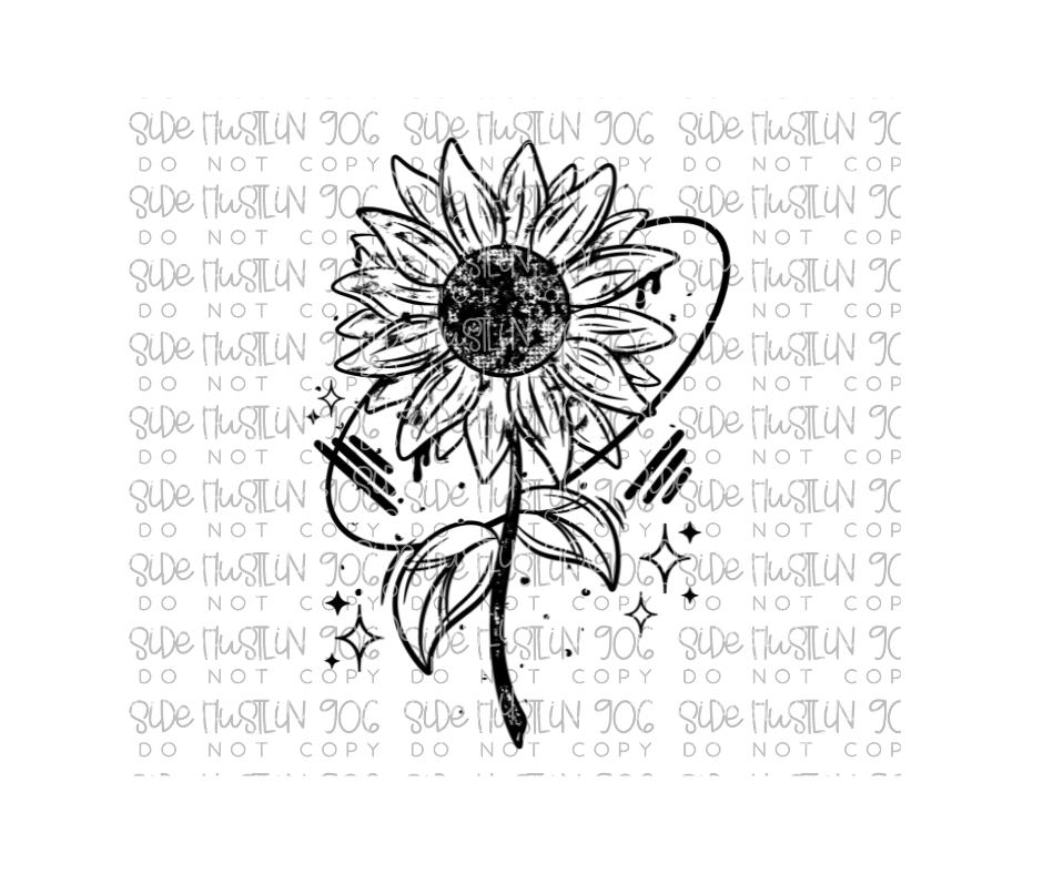 Sunflower Single Color-Ready to Press Transfer