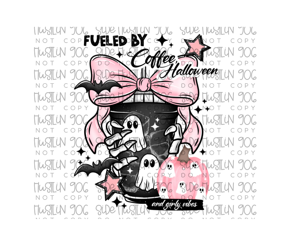 Coffee Halloween Girly Vibes-Ready to Press Transfer