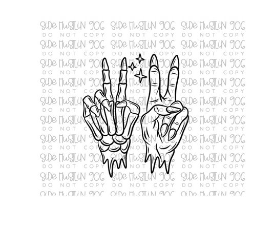 Down with Demons single color peace-Ready to Press Transfer
