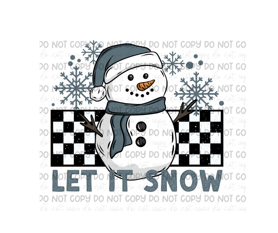 Let it Snow blue-Ready to Press Transfer