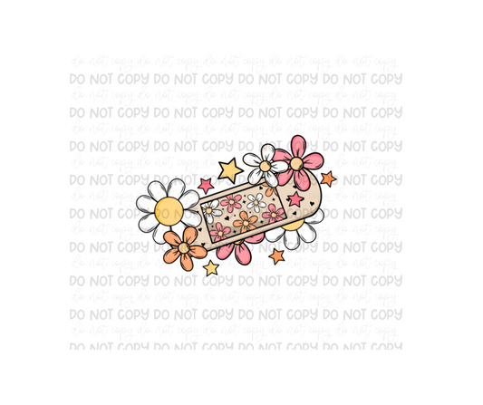 Floral Band-Aid -Ready to Press Transfer