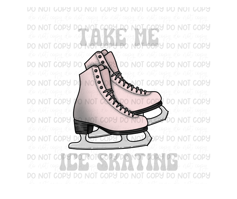 Take me Ice Skating pink-Ready to Press Transfer