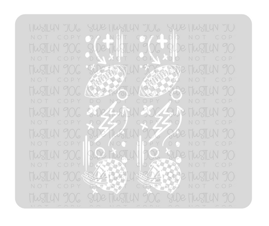 Football Sleeve Single Color White Sleeve-Ready to Press Transfer