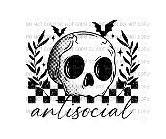 Anti-Social single color skellie-Ready to Press Transfer