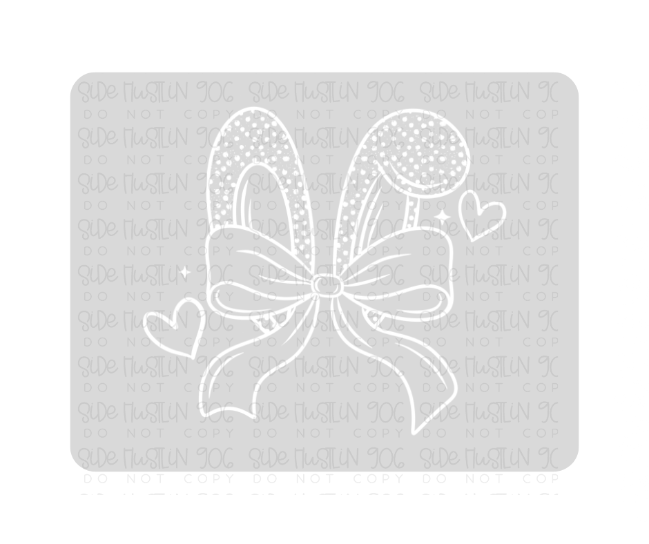 Bunny Bow White-Ready to Press Transfer