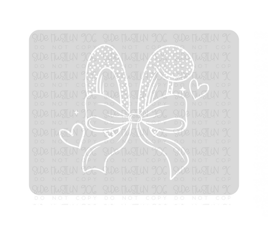 Bunny Bow White-Ready to Press Transfer