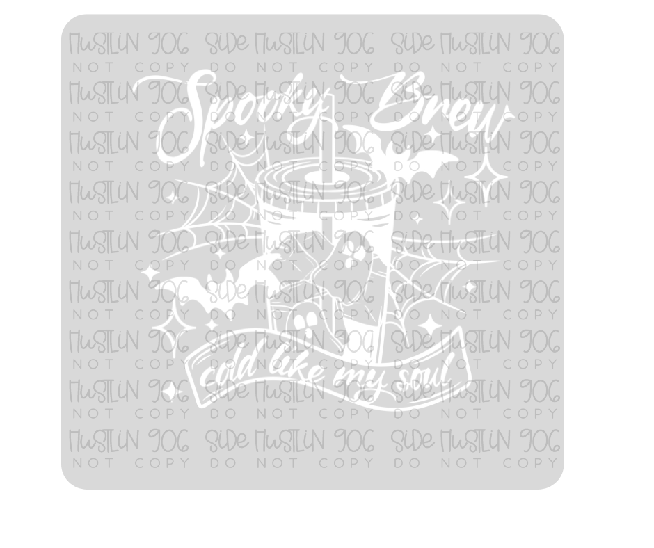 Spooky Brew Single Color White-Ready to Press Transfer