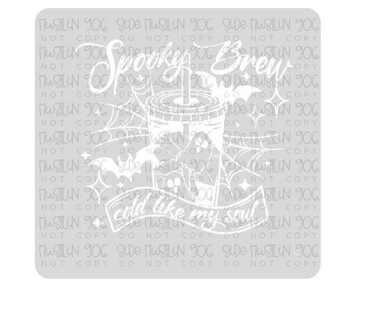 Spooky Brew Single Color White-Ready to Press Transfer