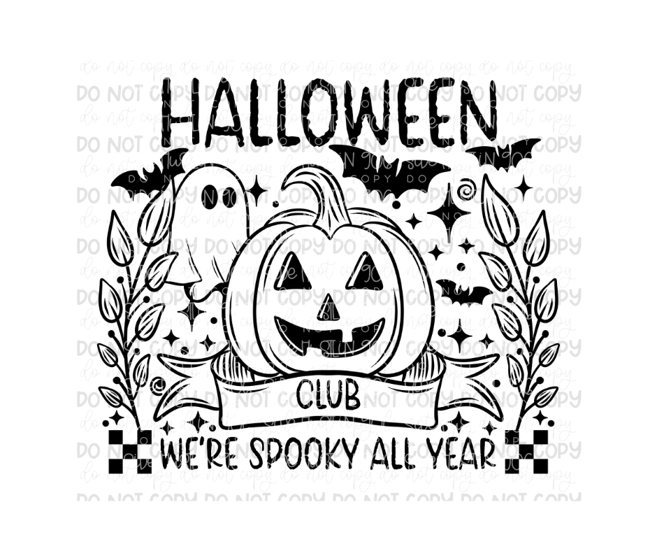 Halloween Club black-Ready to Press Transfer