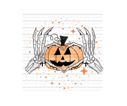 Skellie hand Pumpkin-Ready to Press Transfer