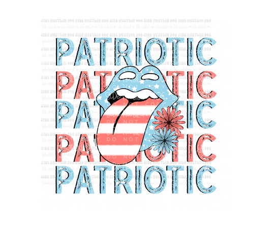 Patriotic with Tongue-Ready to Press Transfer