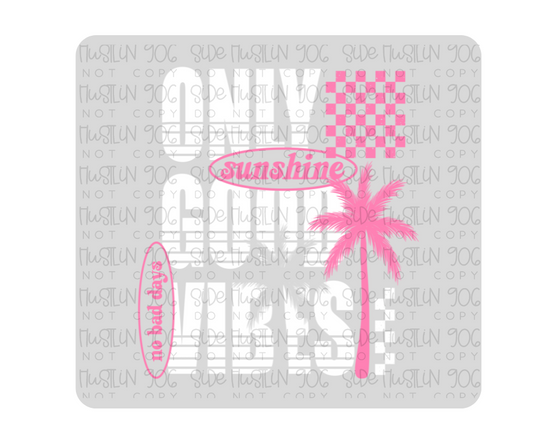 Only Good Vibes Pink White-Ready to Press Transfer