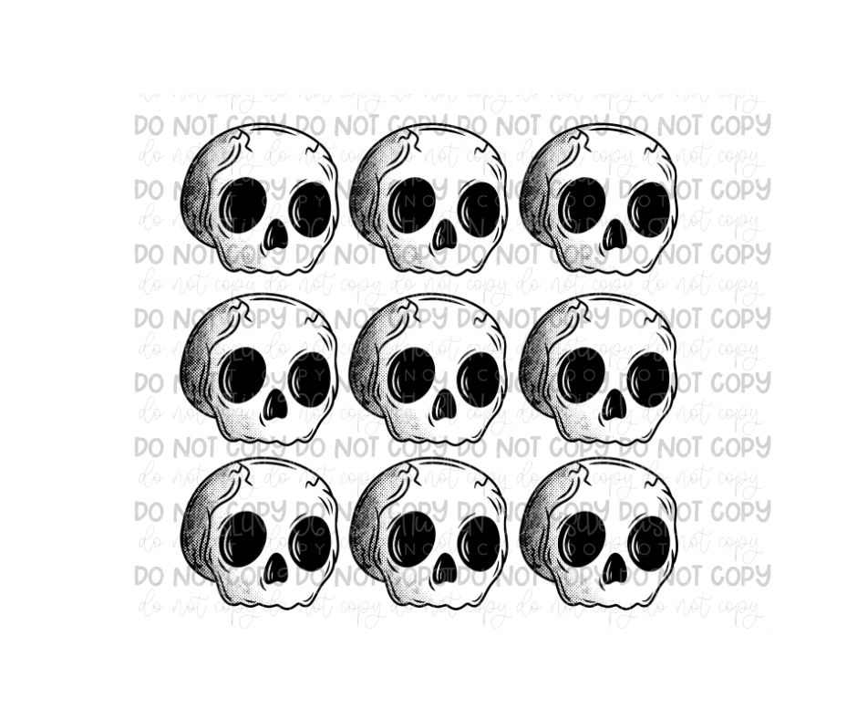 Single color Skull grid-Ready to Press Transfer