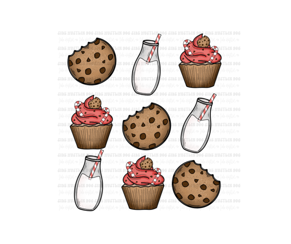 Milk & Cookies grid-Ready to Press Transfer