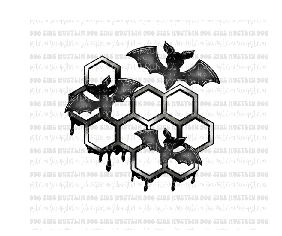 Batty Honeycomb-Ready to Press Transfer