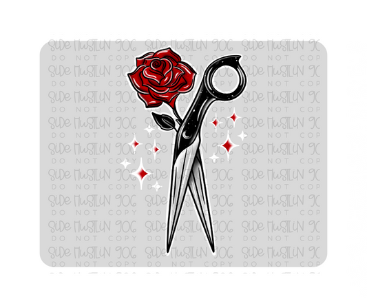 Cut You off scissors White-Ready to Press Transfer