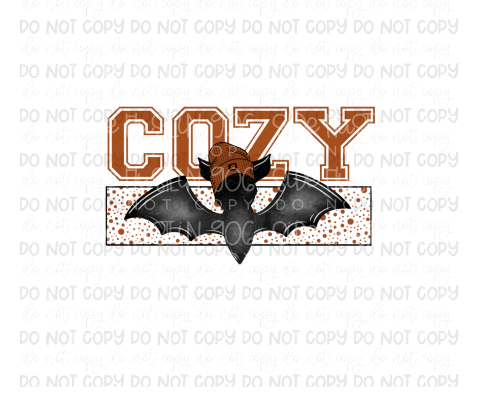 Cozy Bat-Ready to Press Transfer