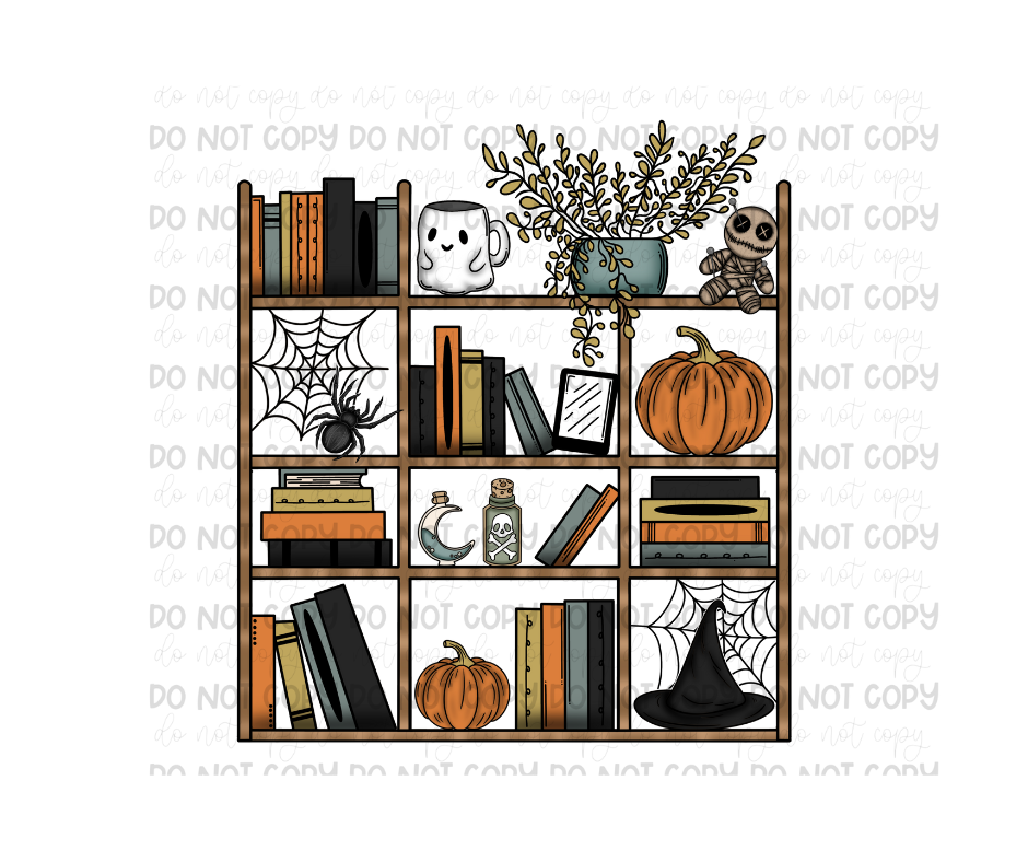 Fall Bookshelf no words-Ready to Press Transfer