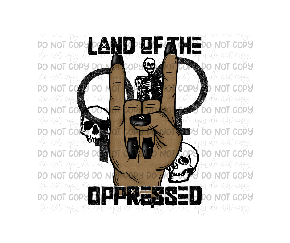 Land of the Oppressed brown-Ready to Press Transfer