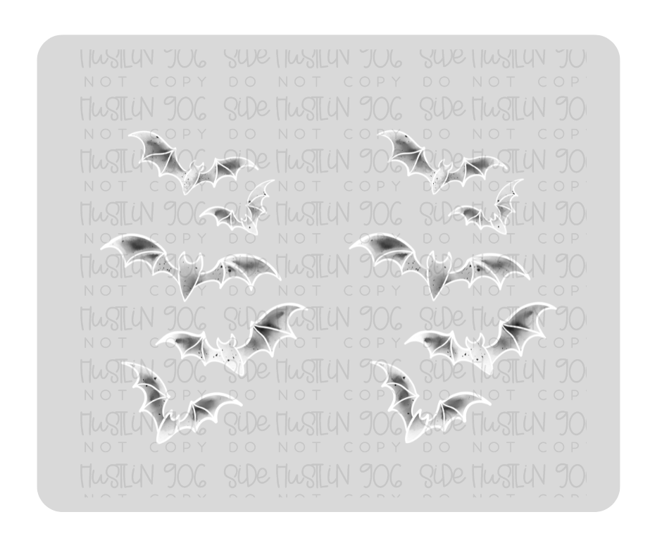 Bats Half Sleeve white-Ready to Press Transfer
