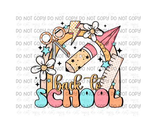 Back to School blue/pink-Ready to Press Transfer