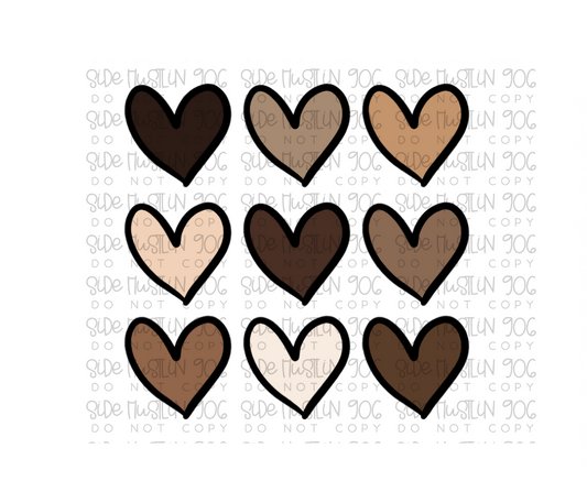 Skin Tone Hearts-Ready to Press Transfer