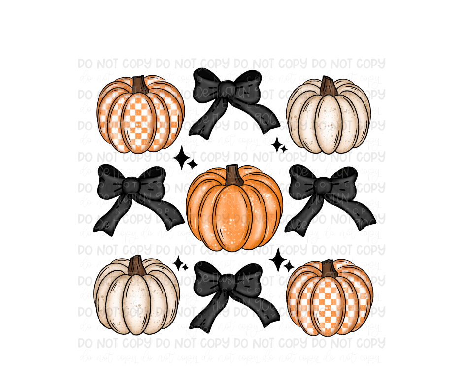 Pumpkin Bow-Ready to Press Transfer