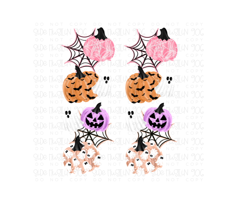 Spooky Patterned Pumpkins Sleeve-Ready to Press Transfer