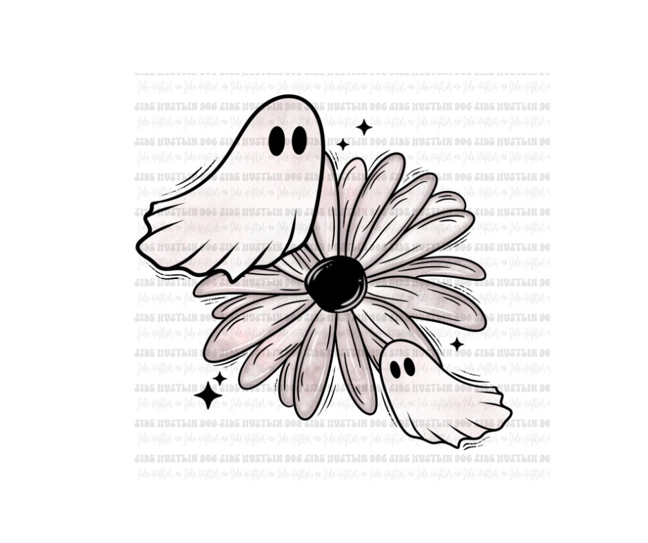 Floral Ghost-Ready to Press Transfer