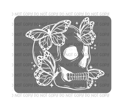 Butterfly skull white-Ready to Press Transfer