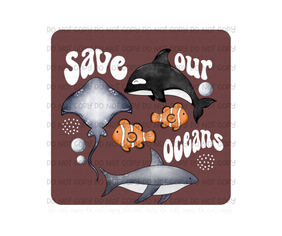 Save our Oceans white-Ready to Press Transfer