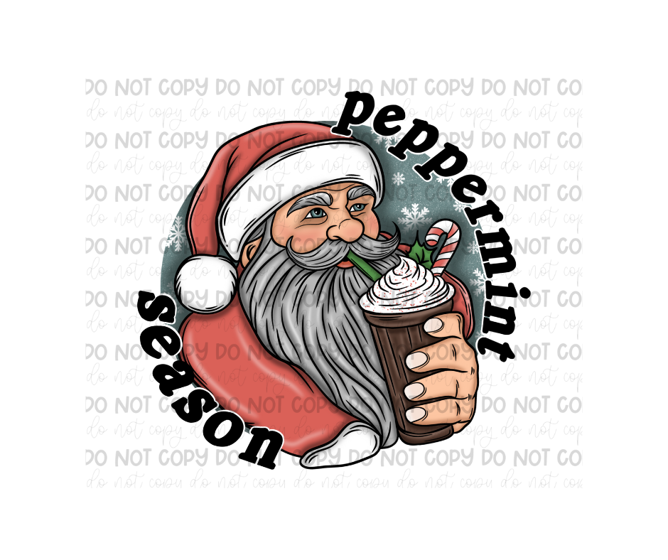 Peppermint Season black-Ready to Press Transfer