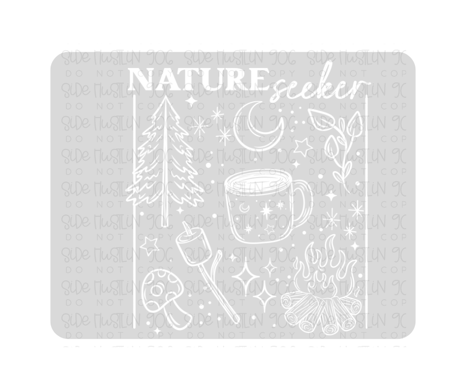 Nature Seeker grid Single Color White-Ready to Press Transfer