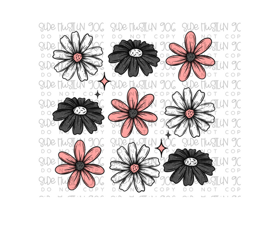 Floral Grid-Ready to Press Transfer