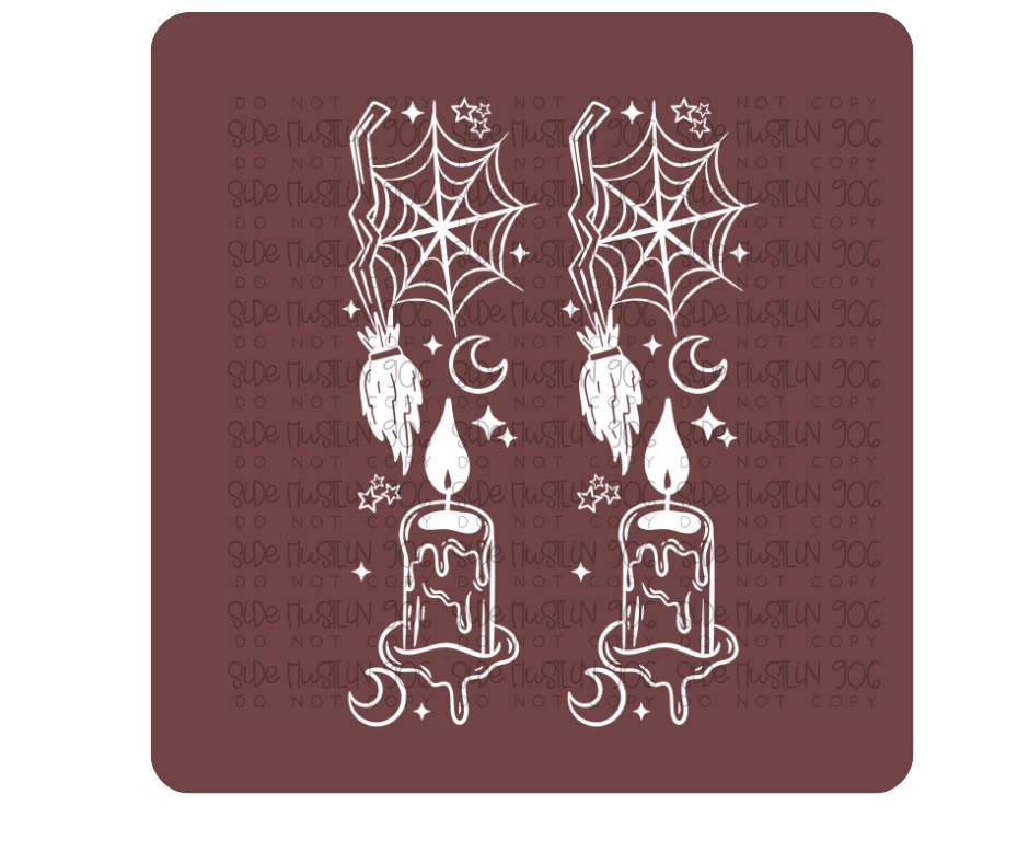 Basic Witch Single Color White Sleeve-Ready to Press Transfer