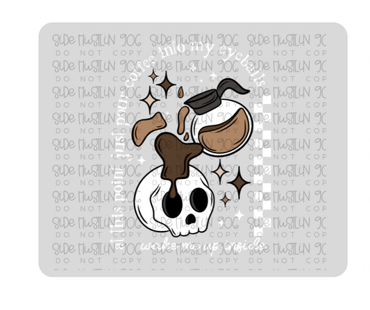 Coffee in My Eyeballs White Text-Ready to Press Transfer