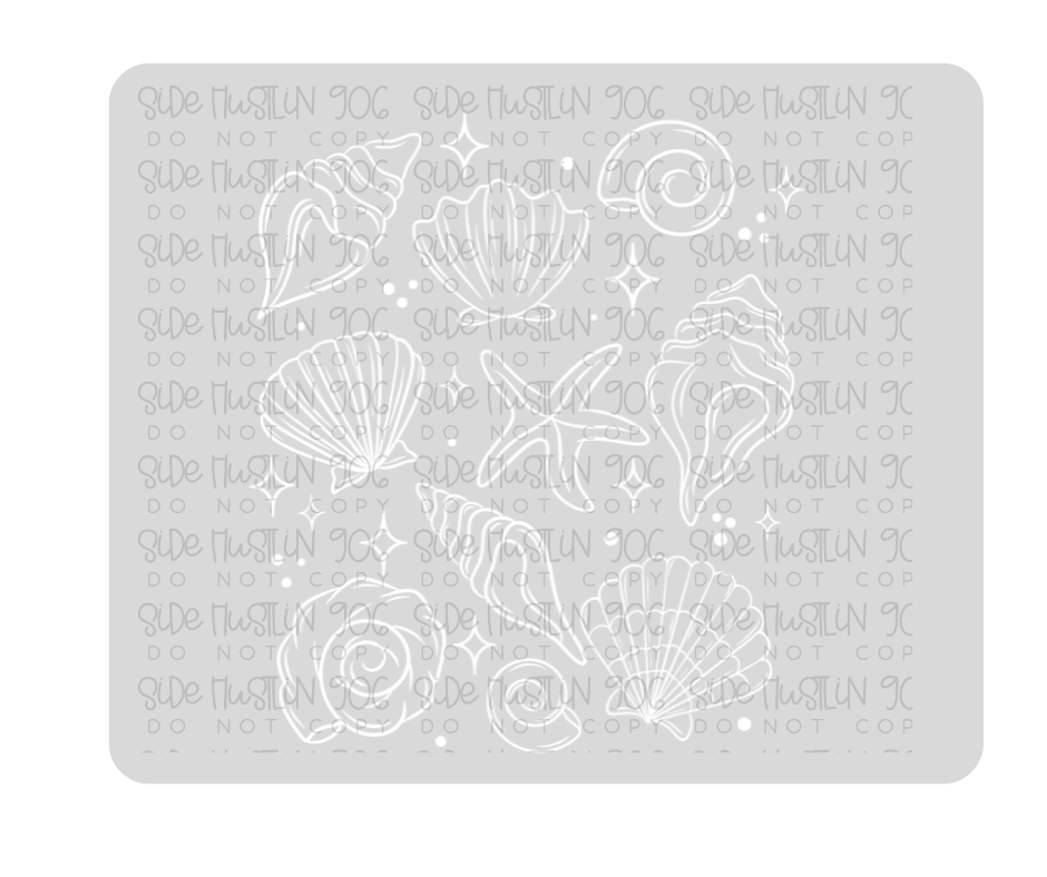 Single Color Seashell Collage-Ready to Press Transfer