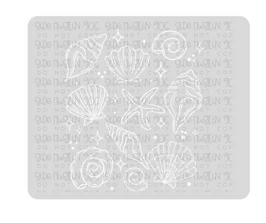 Single Color Seashell Collage-Ready to Press Transfer