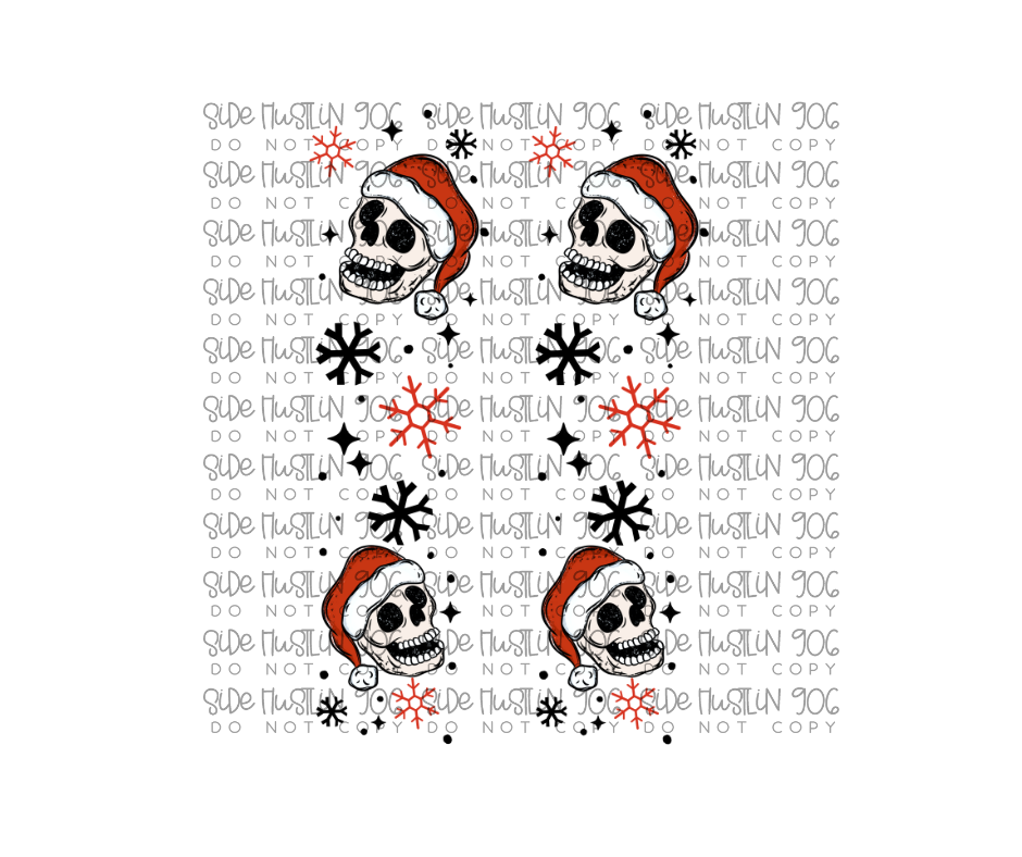 Snow Is Falling Skellie Sleeve Black-Ready to Press Transfer