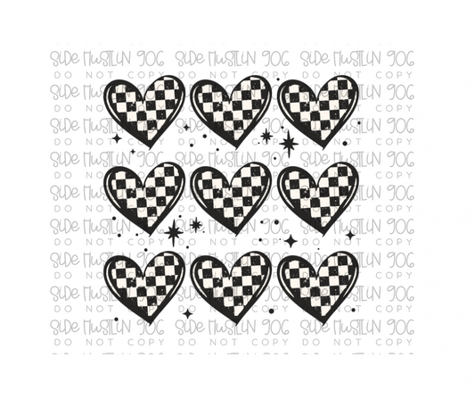 Checker Hearts Grid-Ready to Press Transfer