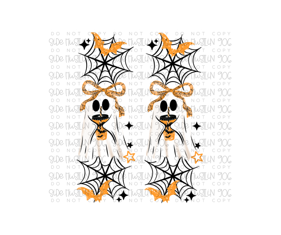 Bat Coffee Ghostie black Sleeve-Ready to Press Transfer