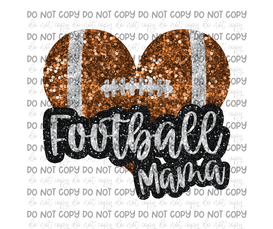 Football Mama faux sequin-Ready to Press Transfer