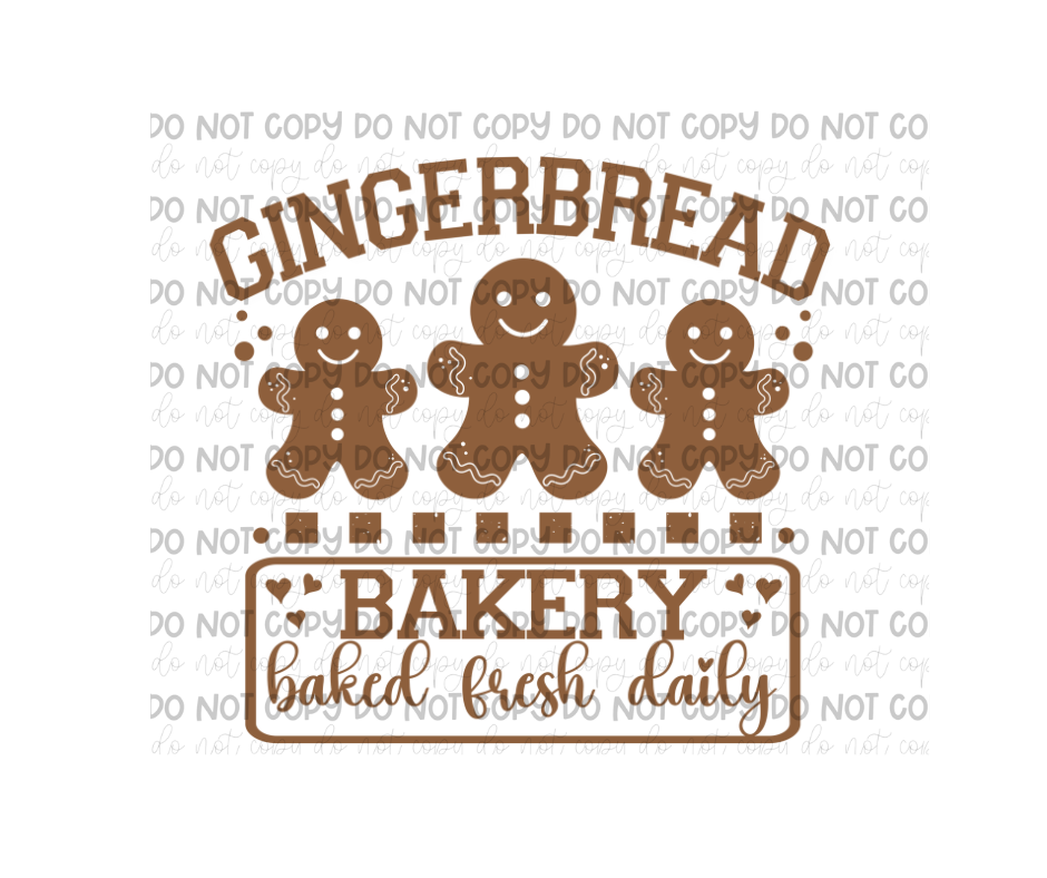 Gingerbread Bakery-Ready to Press Transfer