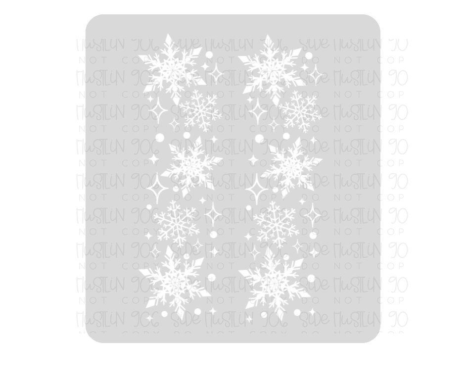 Snowflake Sleeve Single Color White-Ready to Press Transfer