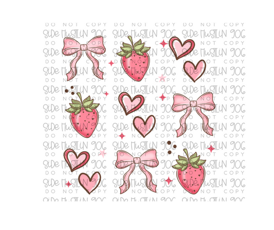 Berry Bow Grid-Ready to Press Transfer