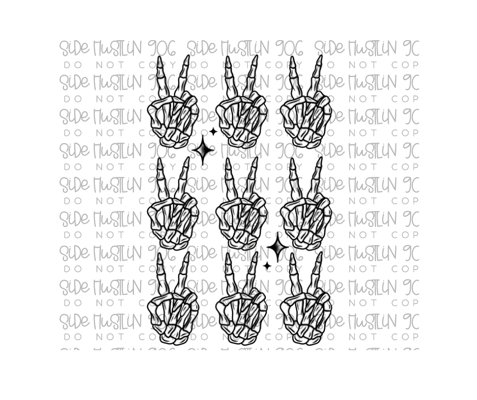 Skellie Hand Grid-Ready to Press Transfer